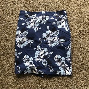 Navy Floral Skirt